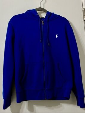 Ralph Lauren Blue Pullover with Contrasting Yellow Label